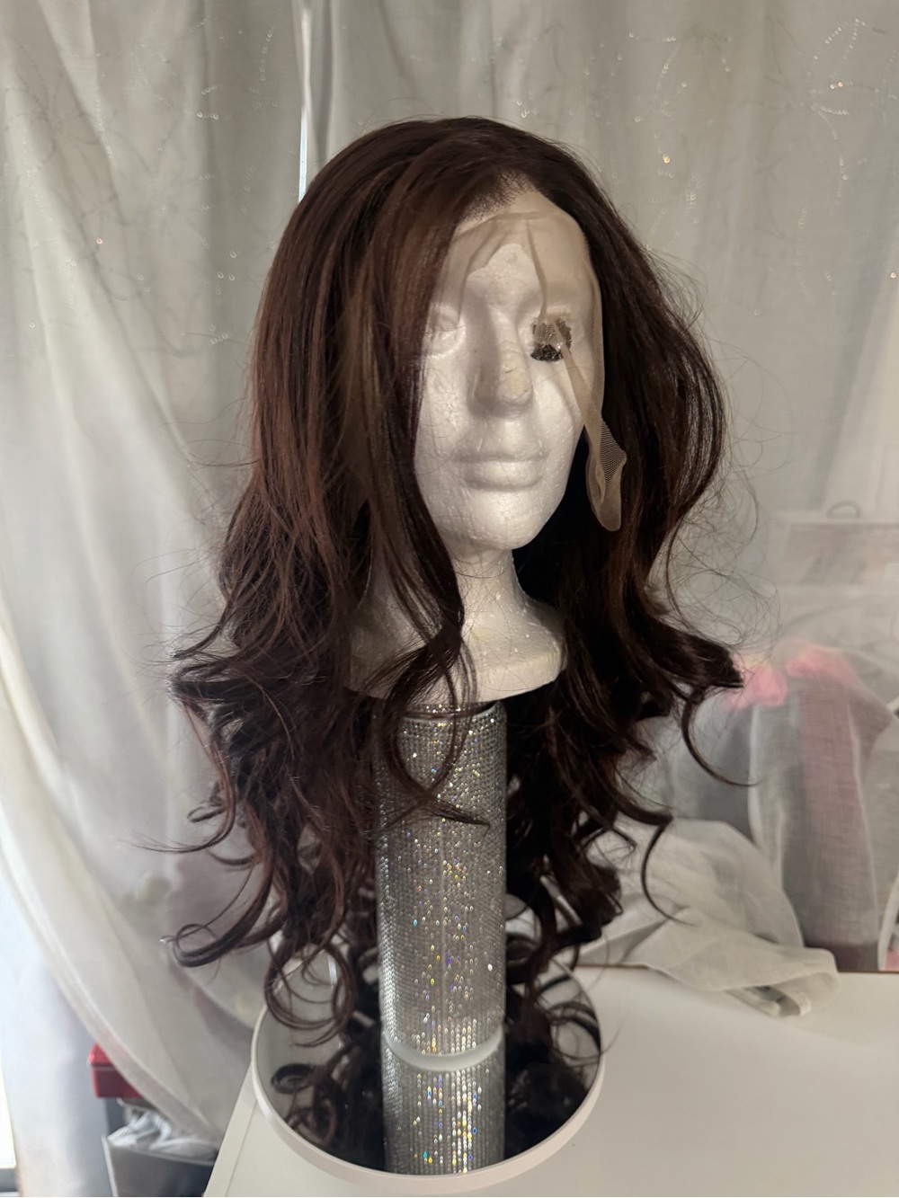 Carkira Cecy Rich Brown Lace Front Wig - Women Hair Long Curls